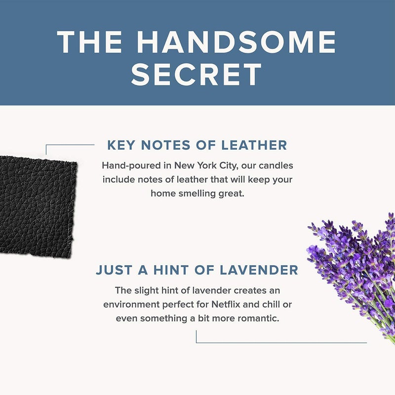 Blind Barber Tompkins Scented Candle - Long Lasting Soy Wax Man Candle in Barber Style Glass Jar with Notes of Leather, Smoke & Lavender - 40 Hour Burn Time (6.2 Ounce) - Image 3